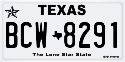 TX license plate BCW8291