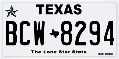 TX license plate BCW8294