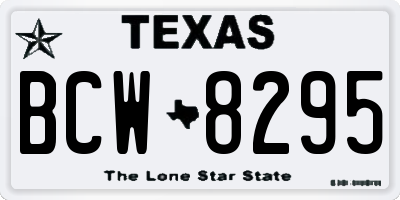 TX license plate BCW8295