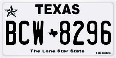 TX license plate BCW8296