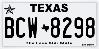 TX license plate BCW8298