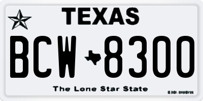 TX license plate BCW8300