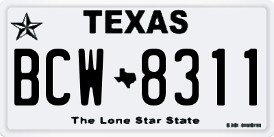 TX license plate BCW8311