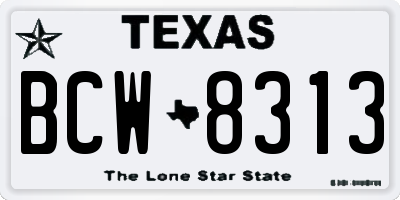TX license plate BCW8313