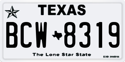 TX license plate BCW8319
