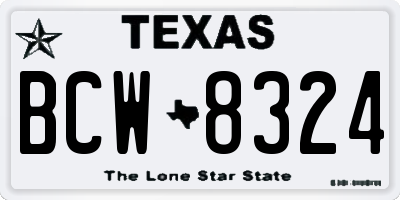 TX license plate BCW8324