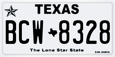 TX license plate BCW8328