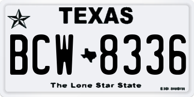 TX license plate BCW8336