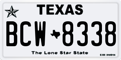 TX license plate BCW8338