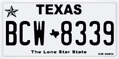 TX license plate BCW8339