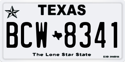 TX license plate BCW8341