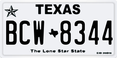 TX license plate BCW8344