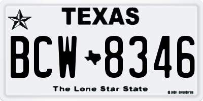 TX license plate BCW8346