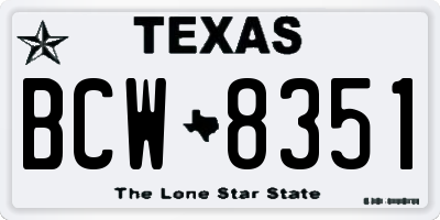 TX license plate BCW8351