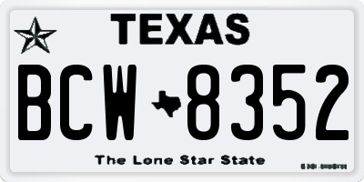 TX license plate BCW8352