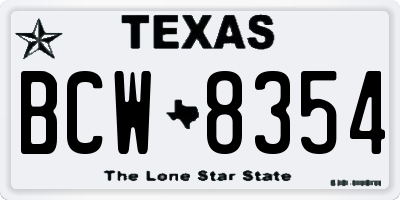 TX license plate BCW8354