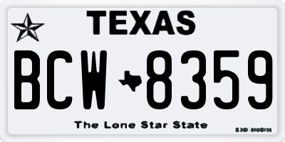 TX license plate BCW8359