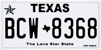 TX license plate BCW8368