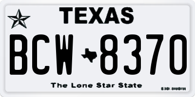 TX license plate BCW8370