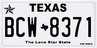 TX license plate BCW8371
