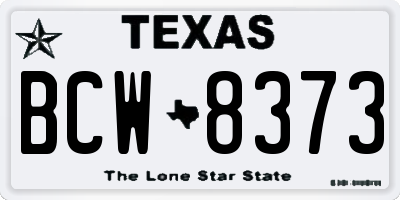 TX license plate BCW8373