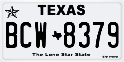 TX license plate BCW8379