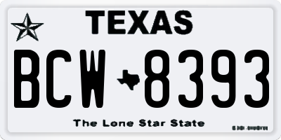 TX license plate BCW8393