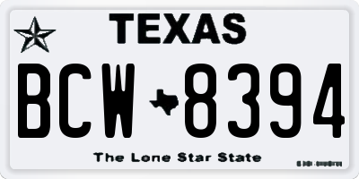 TX license plate BCW8394