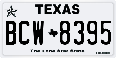TX license plate BCW8395