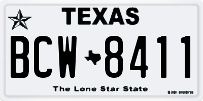 TX license plate BCW8411