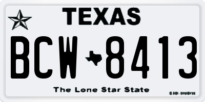 TX license plate BCW8413