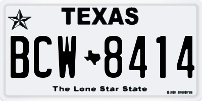 TX license plate BCW8414