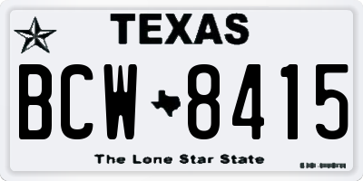 TX license plate BCW8415