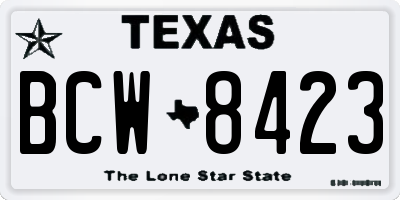 TX license plate BCW8423