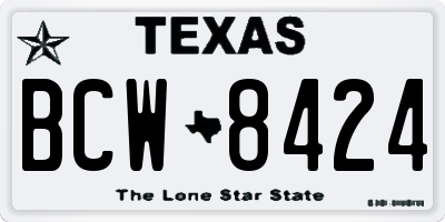 TX license plate BCW8424