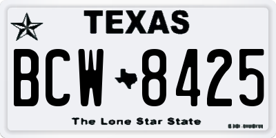TX license plate BCW8425