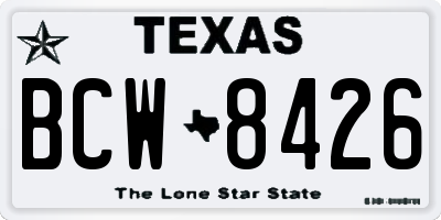 TX license plate BCW8426