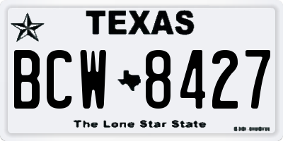 TX license plate BCW8427