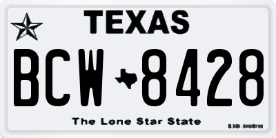 TX license plate BCW8428