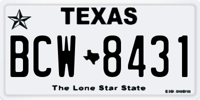 TX license plate BCW8431