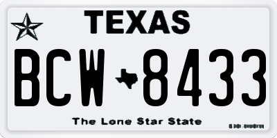 TX license plate BCW8433
