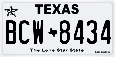 TX license plate BCW8434