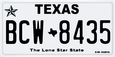 TX license plate BCW8435