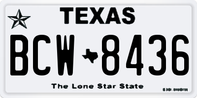 TX license plate BCW8436