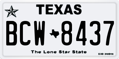 TX license plate BCW8437