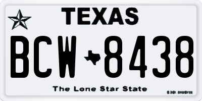 TX license plate BCW8438