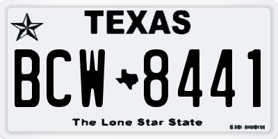 TX license plate BCW8441