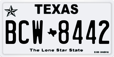 TX license plate BCW8442