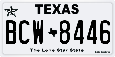 TX license plate BCW8446