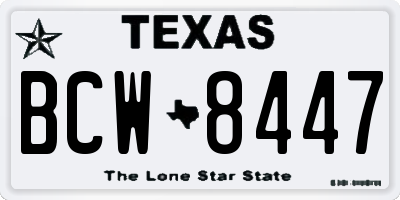 TX license plate BCW8447